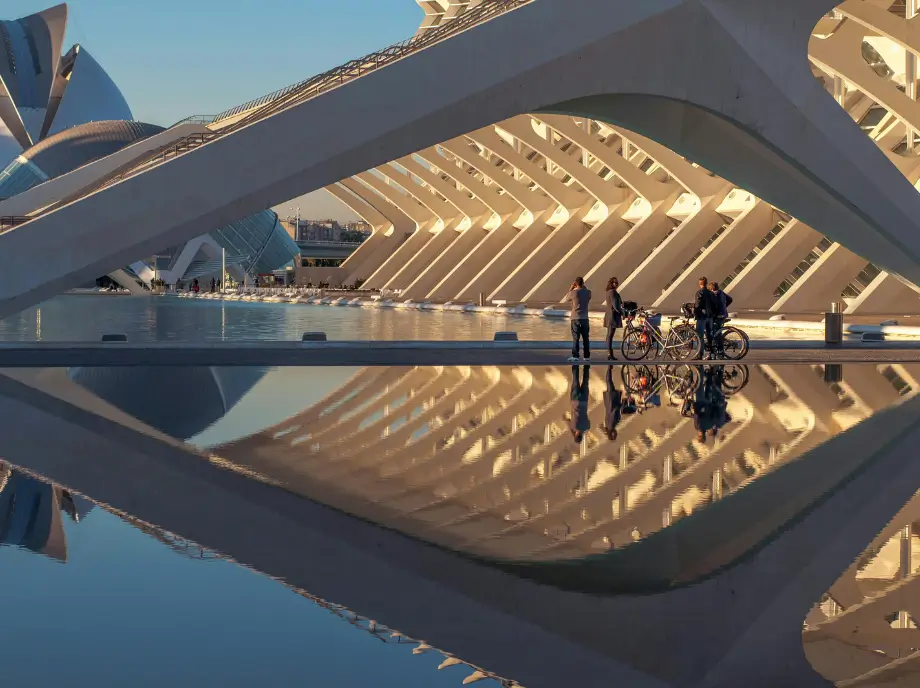Visitors on a tour of the City of Arts and Sciences