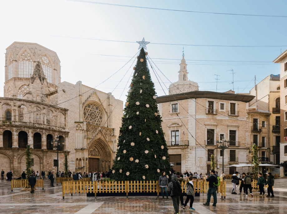 Arbre de Noël sur la Plaza de la Virgen